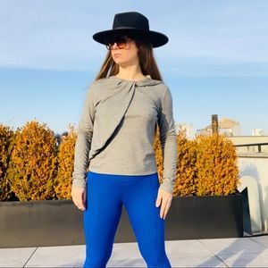 Carven Wool Wrap Shawl Gray Sweater